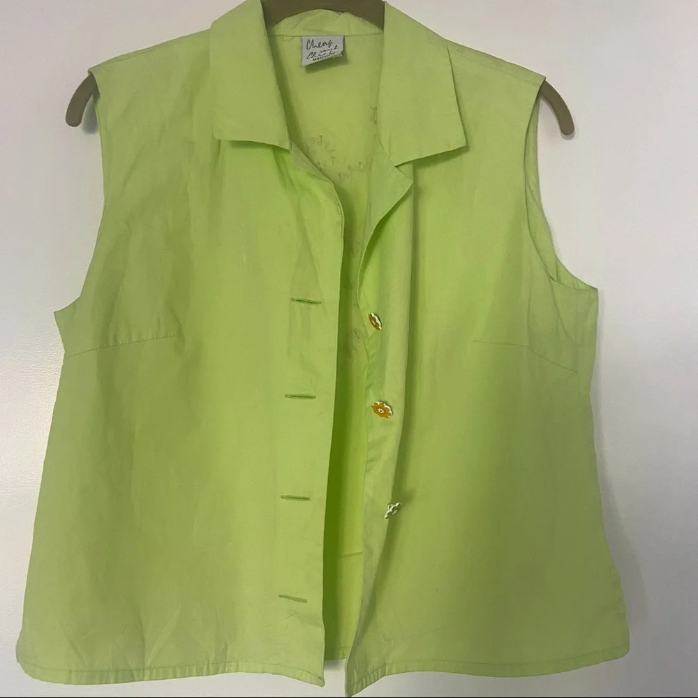 Moschino Lime Green Button Down Shirt - Picture 4 of 8